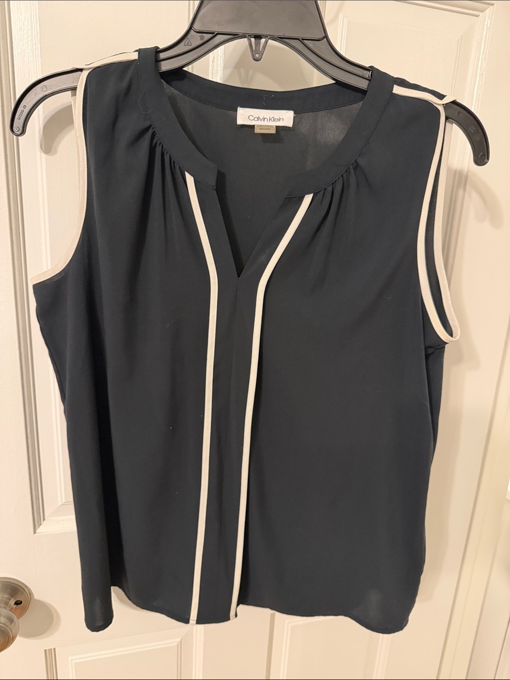 Calvin Klein Navy Sleeveless Camisole with White Trim
